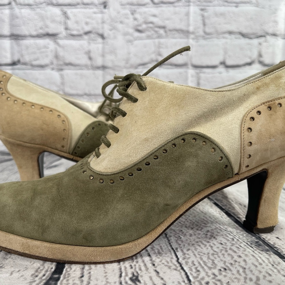 Barney’s New York Vintage Suede Lace up Heels